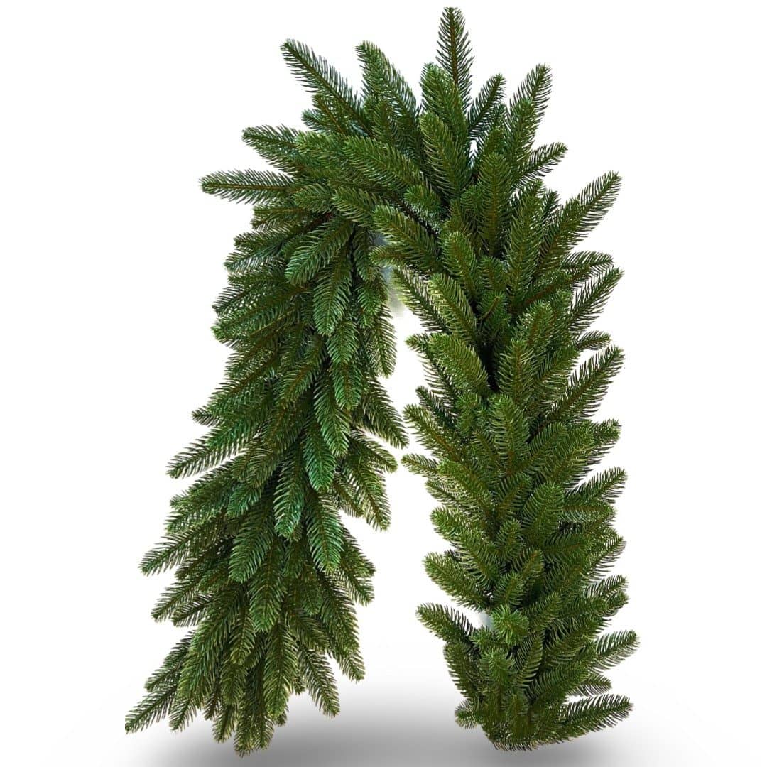 Ghirlandă de Crăciun Santa, Ace 2D și 3D, Verde, 150 cm - Ghirlande Premium Depozitul de Brazi