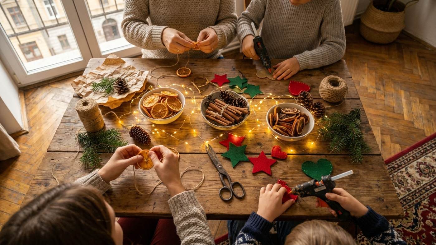 5 decorațiuni de Crăciun făcute de mână, cu materiale pe care le ai deja în casă
