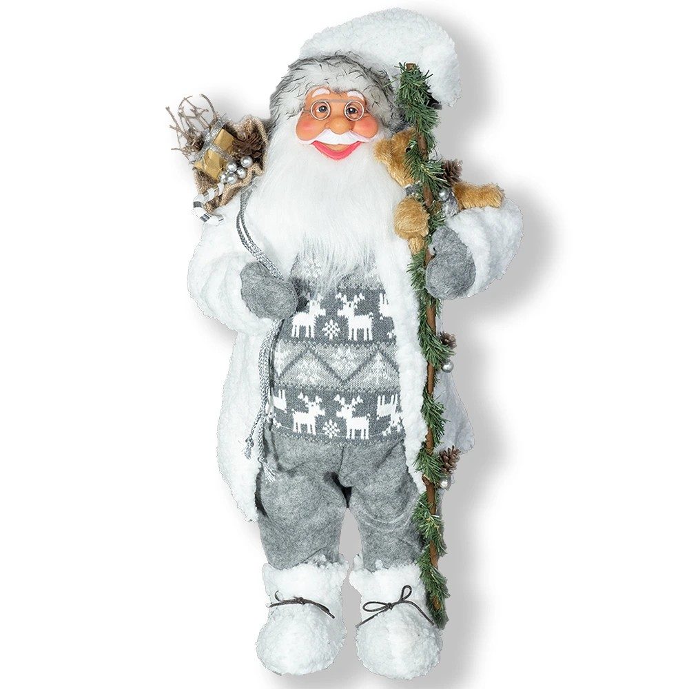 Figurină Moș Crăciun 60 cm, Gri